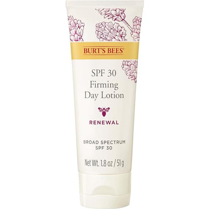 Burt's Bees Renewal SPF 30 Firming Day Face Lotion (1.8 oz) - Natural Retinol Alternative (Bakuchiol) Sunscreen