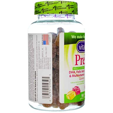 Vitafusion PreNatal Dietary Supplement, Lemon & Raspberry Lemonade Flavors 90 ea (Pack of 5)