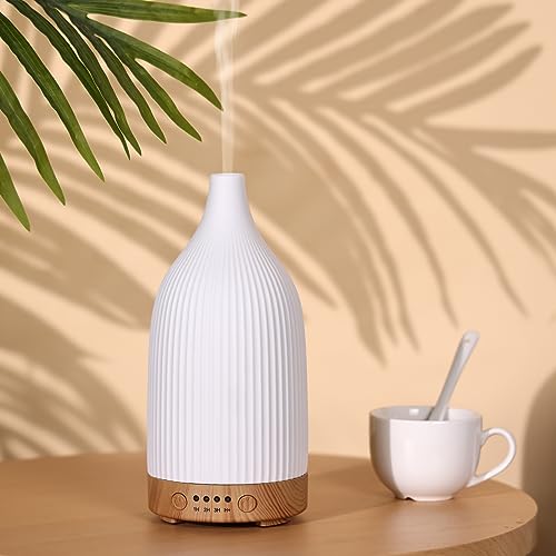 Coolego Ceramic Diffuser, 100ml Essential Oil Diffuser Ultrasonic Cool Mist Aromatherapy Diffuser