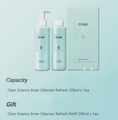OHui Korea Personal Care Clear Science Inner Cleanser Refresh 200ml 2 Pcs Set