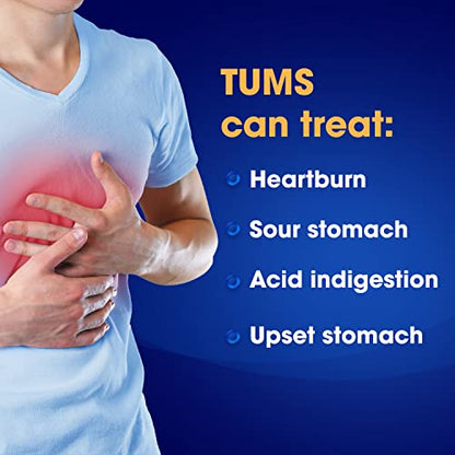 TUMS Antacid Chewable Tablets, Extra Strength for Heartburn Relief, Assorted Fruit
