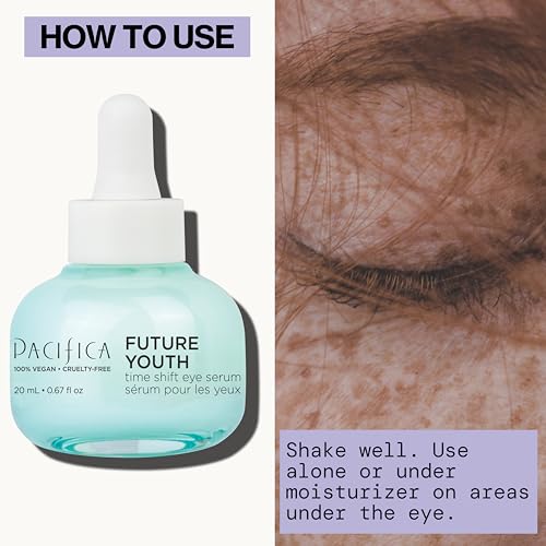 Pacifica Future Youth Time Shift Eye Serum - Lifting & Firming Peptide Treatment for Fine Lines & Dark Circles (0.5 fl. oz)