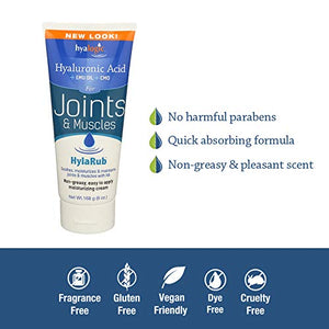 HylaRub HA Joint & Muscle Cream – Hyaluronic Acid Muscle Rub w/Emu Oil & CMO – Non Greasy, Soothes, Moisturizes & Maintains Shoulders, Knees, Back, HIPS & More 6 oz. by Hyalogic HyalogicBuy Supplements Australia