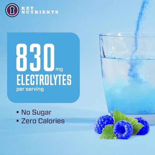 KEY NUTRIENTS Multivitamin Electrolytes Powder No Sugar - Tempting Blue Raspberry