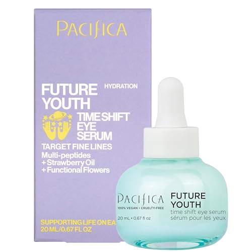 Pacifica Future Youth Time Shift Eye Serum - Lifting & Firming Peptide Treatment for Fine Lines & Dark Circles (0.5 fl. oz)