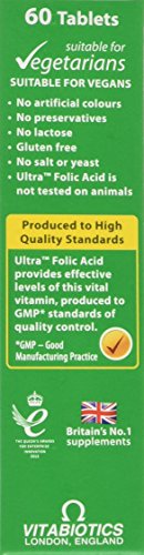 Vitabiotics Ultra Folic Acid Tablets 400 mcg Vitamin B9 with Vitamin B12-60 Tablets