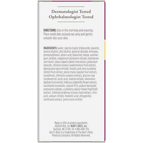 Burt's Bees Renewal Firming Eye Cream (0.5 oz) - Natural Retinol Alternative (Bakuchiol) for Wrinkles & Dark Circles