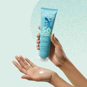 Blue Lizard Sensitive Mineral SPF 50 Sunscreen Lotion, 100% Mineral Sunscreen, UVA/UVB Protection