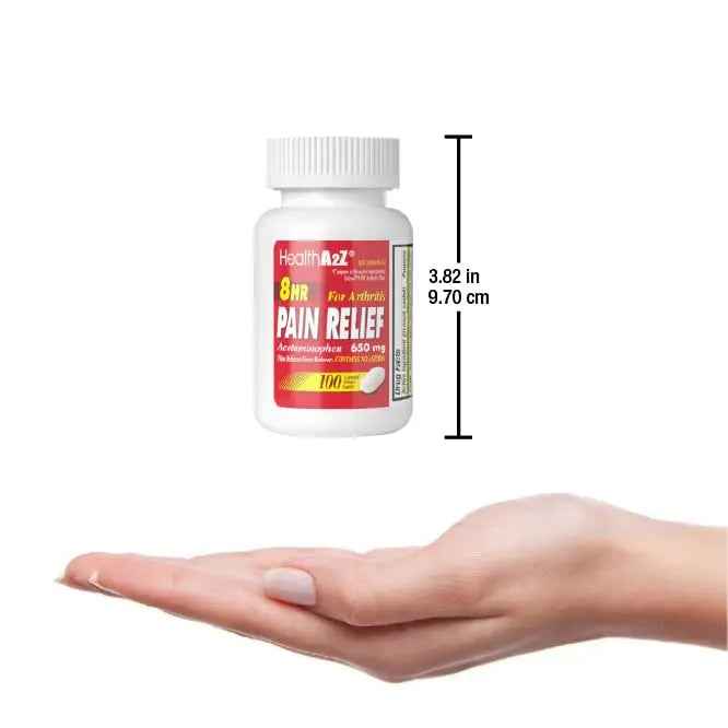HealthA2Z Pain Relief Extended Release - Acetaminophen 650mg - 8 Hours - Arthiritis Pain - Pain Reliever - Fever Reducer - Contains no Aspirin (100 Count)