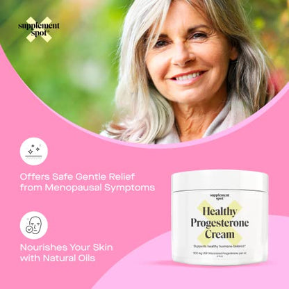 Supplement Spot Healthy Progesterone Cream for Women – Micronized Bioidentical Progesterone Cream