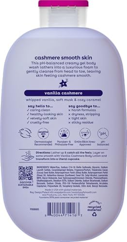 eos Cashmere Body Wash Vanilla Cashmere 16 fl oz – Moisturizing Creamy Gel with Shea Butter