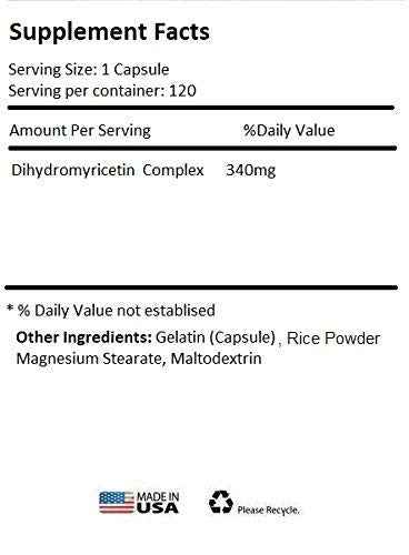 Absonutrix Dihydromyricetin - 520 mg, 120 Servings, Made in USA, Quick Absorption, Quality Potent Ingredients, Third-Party Tested, Non-GMO, GMP Certified, Cruelty Free Products
