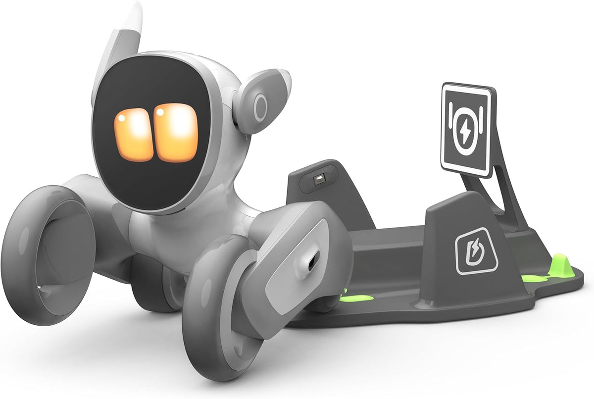 Loona Robot Pet Dog ChatGPT-4o Smart AI-Powered Companion Voice & Gesture Control, Real-Time Interaction Robotics Toys for Kids, Home Monitoring - Includes Charging Dock