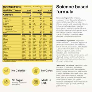 KEY NUTRIENTS Electrolytes Powder Bundle, Lemonade 90 Servings + Electrolyte Powder Packets Variety Pack 10 Count, Sugar Free Hydration Drink Mix with Vitamins & Minerals, No Calories