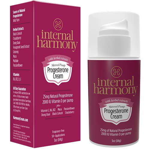 Internal Harmony Progesterone Cream, Contains Natural USP Bioidentical Progesterone