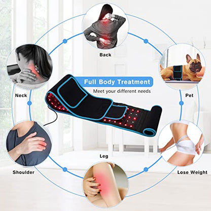 Red Light Therapy Near Infrared Light Therapy Wrap Belt for Body with Timer for Waist Back Shoulder