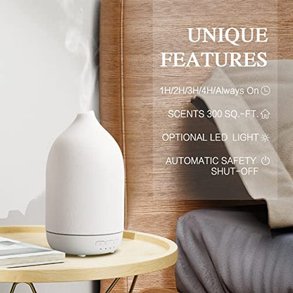 ZEIGGA LAB Essential Oil Diffusers, Aromatherapy Diffuser for Essential Oils, 100ml Ceramic Oil Diffusers