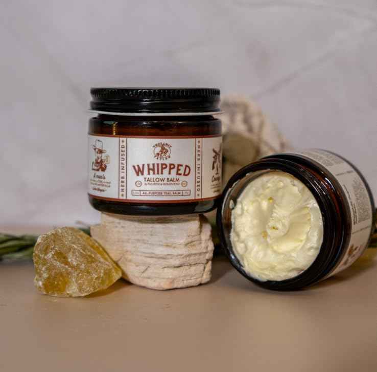 True Grit Beef Tallow for Skin - All-Purpose Moisturizer with Bison Tallow - Cigar and Saddle Scent - John Wayne Inspired Whipped Tallow Balm, Pack of 3