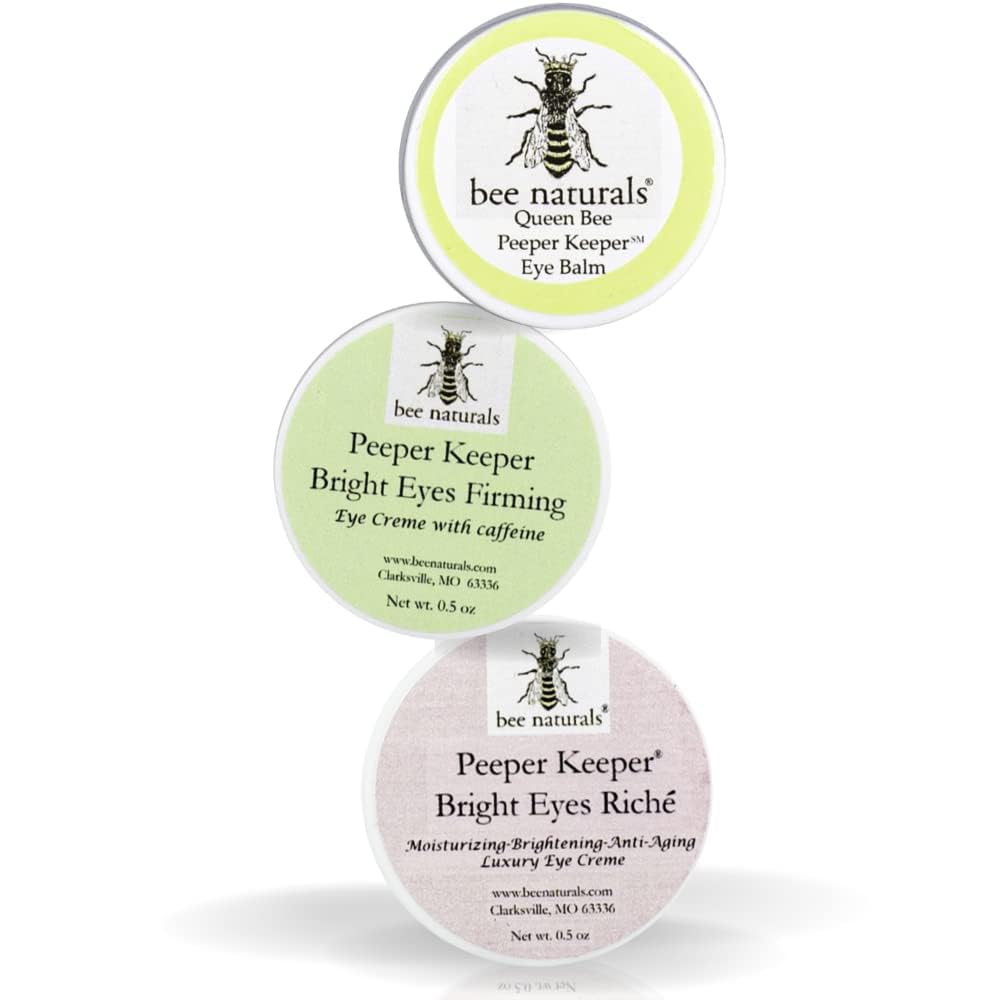 Bee Naturals Peeper Keeper Trio Eye Care Set – Eye Treatment Gift Set for Wrinkles, Puffy Eyes & Crow’s Feet