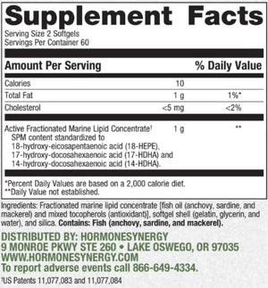 Specialized Pro Resolving Mediators - Synergy SPM by RetzlerRx® - SPM's for Joint Comfort, Tissue Health & Minor Discomfort Relief* - Non-GMO - Gluten Free - 120 Softgels HormoneSynergyBuy Supplements Australia