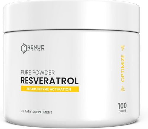 Renue By Science Resveratrol - High Strength Resveratrol Supplement - 100g Resveratrol Powder - Resveratrol 200 Day Supply - Non-GMO & Allergen Free - Manufactured in the USA Third-Party Tested