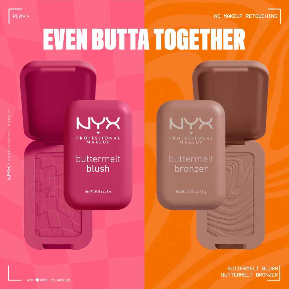 NYX PROFESSIONAL MAKEUP Buttermelt Powder Blush, Fade and Transfer-Resistant Blush, Up to 12HR Make Up Wear, Vegan Formula - For The Butta NYX PROFESSIONAL MAKEUPBuy Supplements Australia