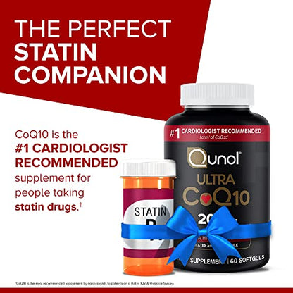 Qunol CoQ10 200mg Softgels, Ultra CoQ10 - Ultra High Absorption Coenzyme Q10 Supplem