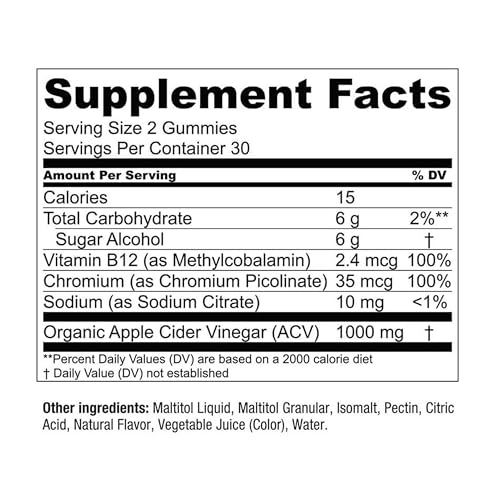 Essential Elements Zero-Sugar ACV Apple Cider Vinegar Gummies from “The Mother”