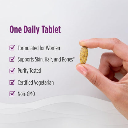 Nordic Naturals Women’s Multivitamin One Daily - Skin, Hair, Energy, & Bone Support - Immunity Supplement - 20 Essential Nutrients - 30 Tablets - 30 Servings