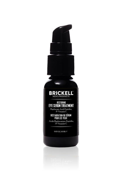 Brickell Men's Restoring Eye Serum (0.65 oz) - Natural & Organic Dark Circle Treatment for Men | Reduces Eye Bags & Firms Wrinkles