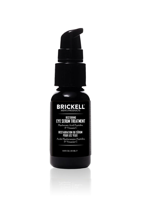 Brickell Men's Restoring Eye Serum (0.65 oz) - Natural & Organic Dark Circle Treatment for Men | Reduces Eye Bags & Firms Wrinkles