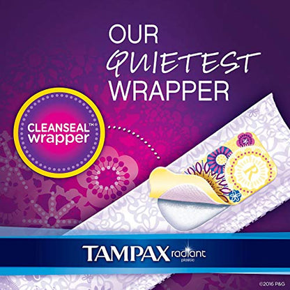 Tampax 29936 Radiant Tampons Regular Super, 84 Count (Pack of 1)