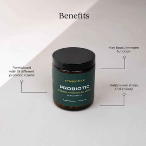 CYMBIOTIKA Probiotic + Prebiotic, 60 Billion CFU, 19 Strains for Gut