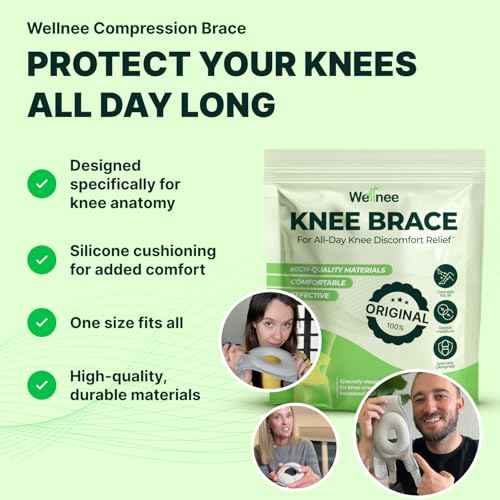 Wellnee Knee Support & Pain Relief Bundle - Herbal Knee Patch + Compression Knee Brace with Silicone Padding - Natural Joint Comfort, Stability & Recovery Support for Daily Use, Sports & Walking