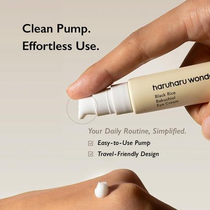 Haruharu Wonder Black Rice Bakuchiol Eye Cream 0.67 fl.oz / 20ml - Anti-Aging, Wrinkle Care, Natural Retinol Alternative