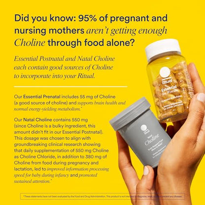 Ritual Postnatal Mom-to-Baby Set, Postpartum Multivitamin and Natal Choline Supplements