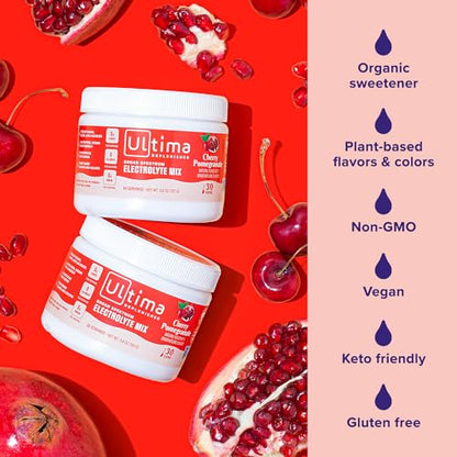 New Ultima Hydrating Electrolyte Powder, Cherry Pomegranate, 30 Servings 3.6 oz