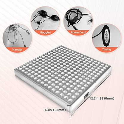 TherapSky Red Light Therapy Device 45W LED Red Infrared Light Therapy Lamp w/Remote Control and Timer