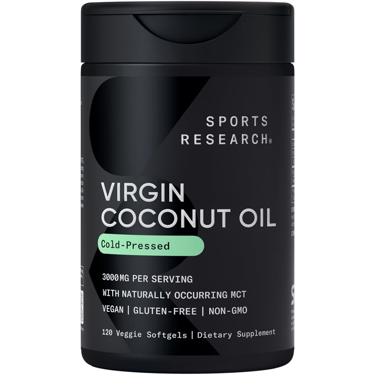 Sports Research® Organic Coconut Oil 3000mg, 120 Softgels