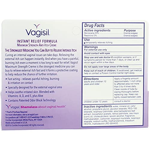Vagisil Maximum Strength Anti-Itch Creme 1 oz (Pack of 2)