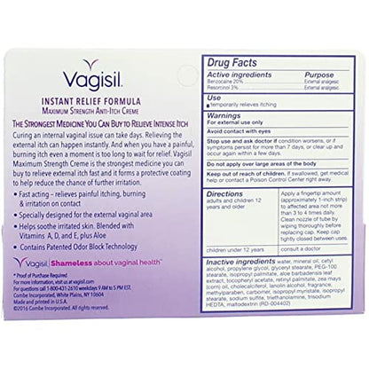 Vagisil Maximum Strength Anti-Itch Creme 1 oz (Pack of 3)