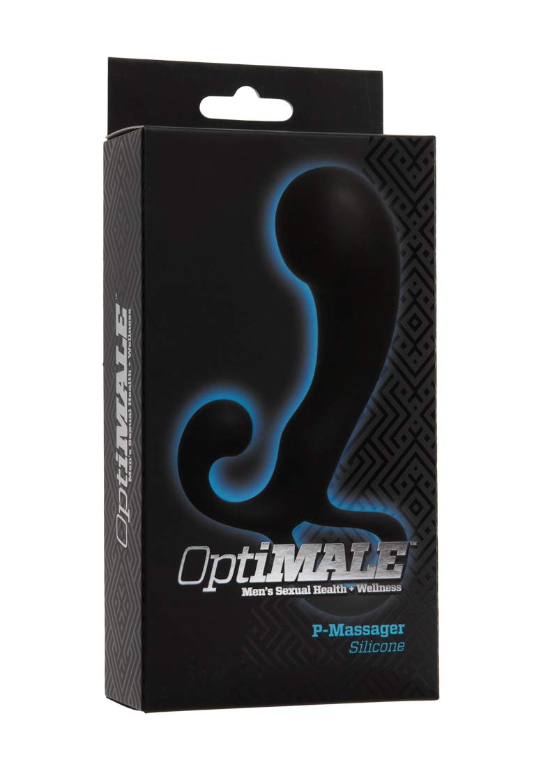 Doc Johnson OptiMALE - P-Massager - Silicone - Prostate and Perenium Stimulator - Black