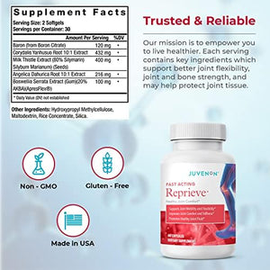 Juvenon Reprieve Capsules (60 Capsules) - Fast-Acting, Joint Comfort Supplement and Effective Joint Support Solution, Research Verified JuvenonBuy Supplements Australia