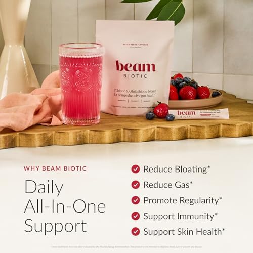 BEAM Biotic Bundle, Probiotics for Women - Gut Health & Digestive Health Powder with Pre, Pro & Postbiotics + Glutathione, Daily Probiotic Drink for Bloating Relief & Gut Balance