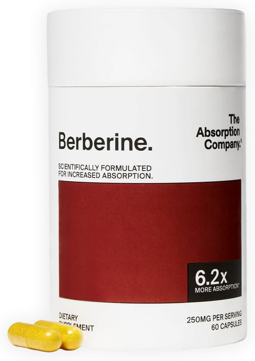 The Absorption Company Berberine, 60 Capsules, Enhanced Absorption - Bioavailable & Sustained Release, Liposomal, Stack with WLP-1