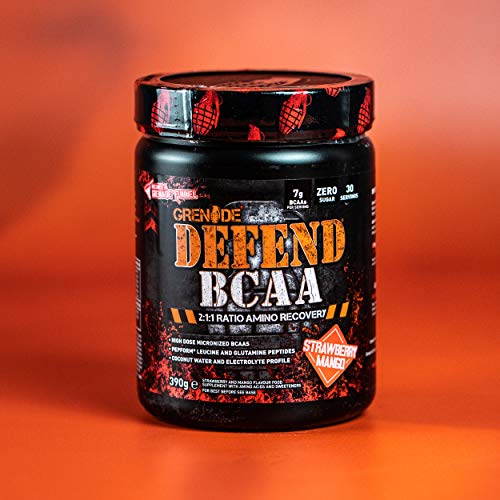 Grenade Defend BCAA Powder, Strawberry Mango, 390 g (7 g BCAA's Per Serving