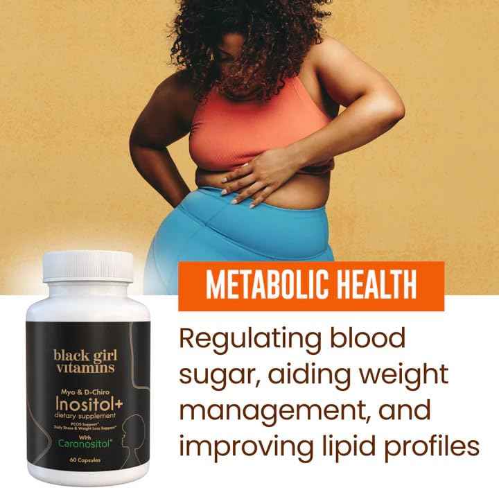Black Girl Vitamins Inositol Supplement, 2000mg Myo + 50mg D-Chiro, Vegan Capsules to Support Hormone Balance