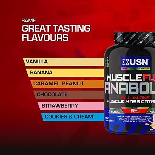 USN Muscle Fuel Anabolic Banana All-in-one Protein Powder Shake (2kg): Workout-Boosting