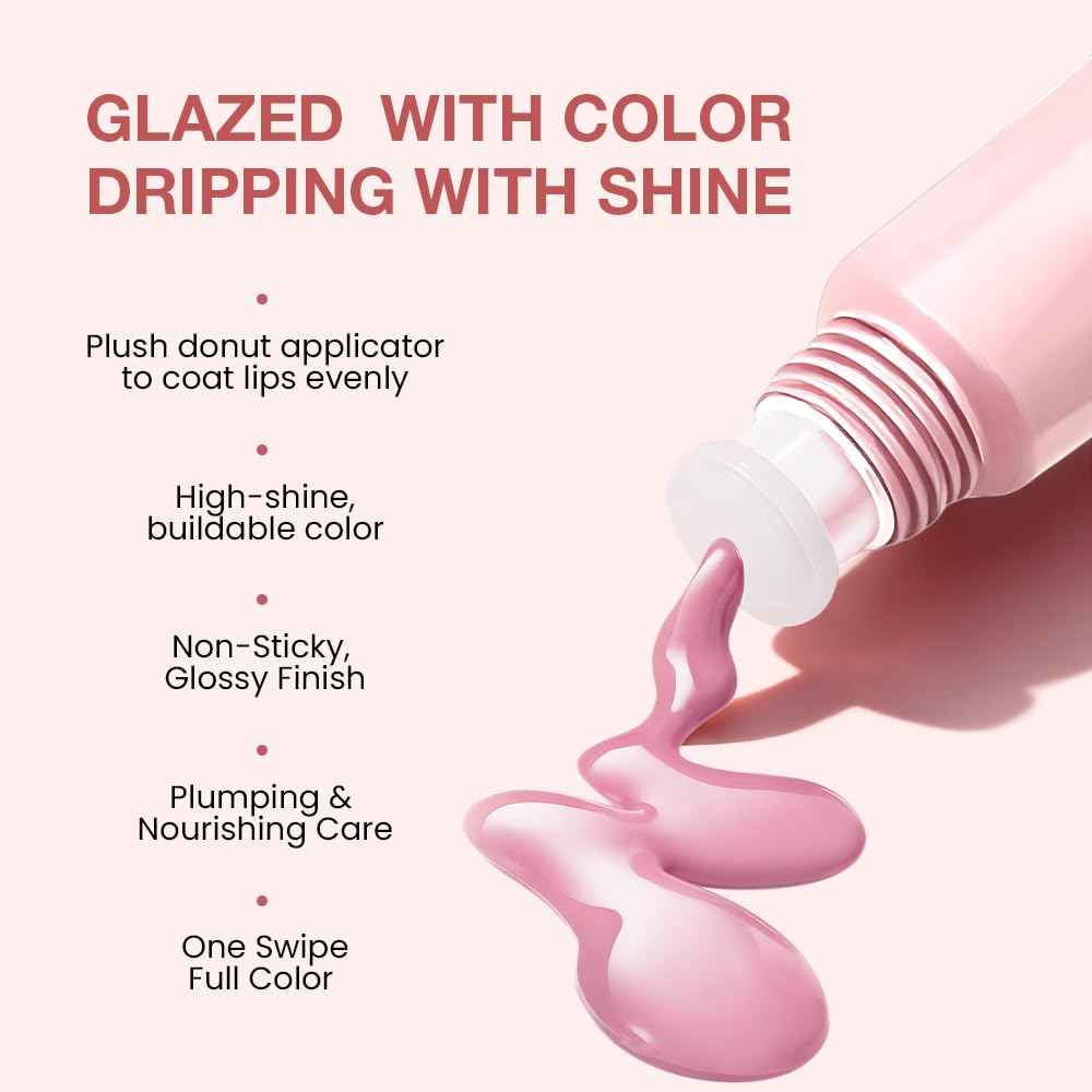 FeiCuiYun Lip Tinted Glowy Balm Hydrating Tinted Lip Serum Lip Gloss, Ultra-Hydrating Natural Vegan Lip Balm, Sheer-Tinted Shine & Hydration, Soothes & Softens Dry Lips Skincare (Light Pink)