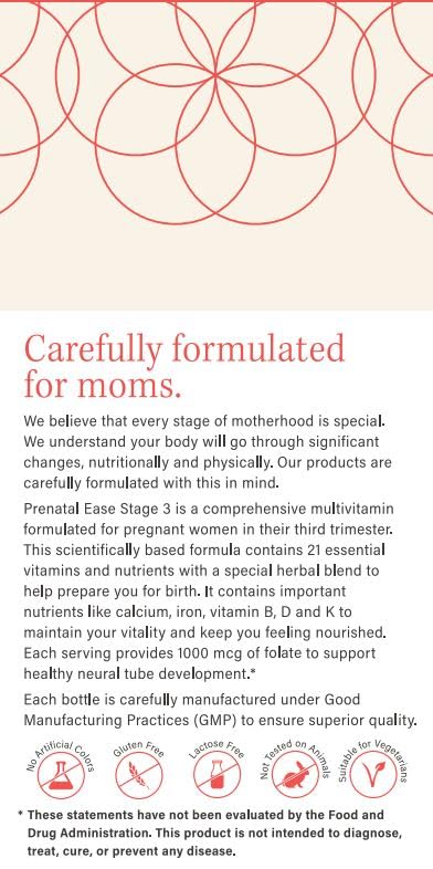 Prenatal Ease Stage 3, Third Trimester Multivitamin, Contains Methylfolate and Chromium, 45-Day Supply